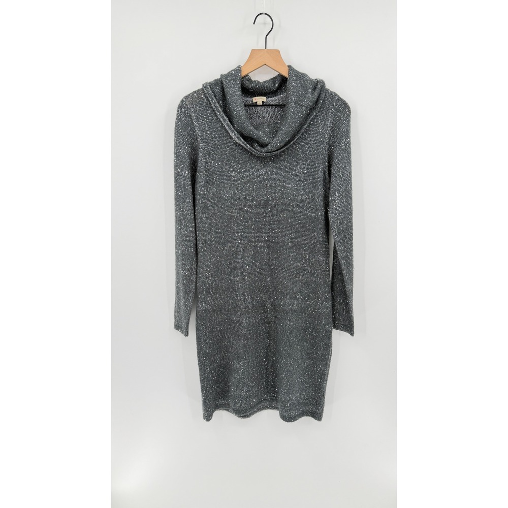 Cremieux Sweater Dress Size L Cowl Neck Sequin Shimmer Holiday Cocktail Glam